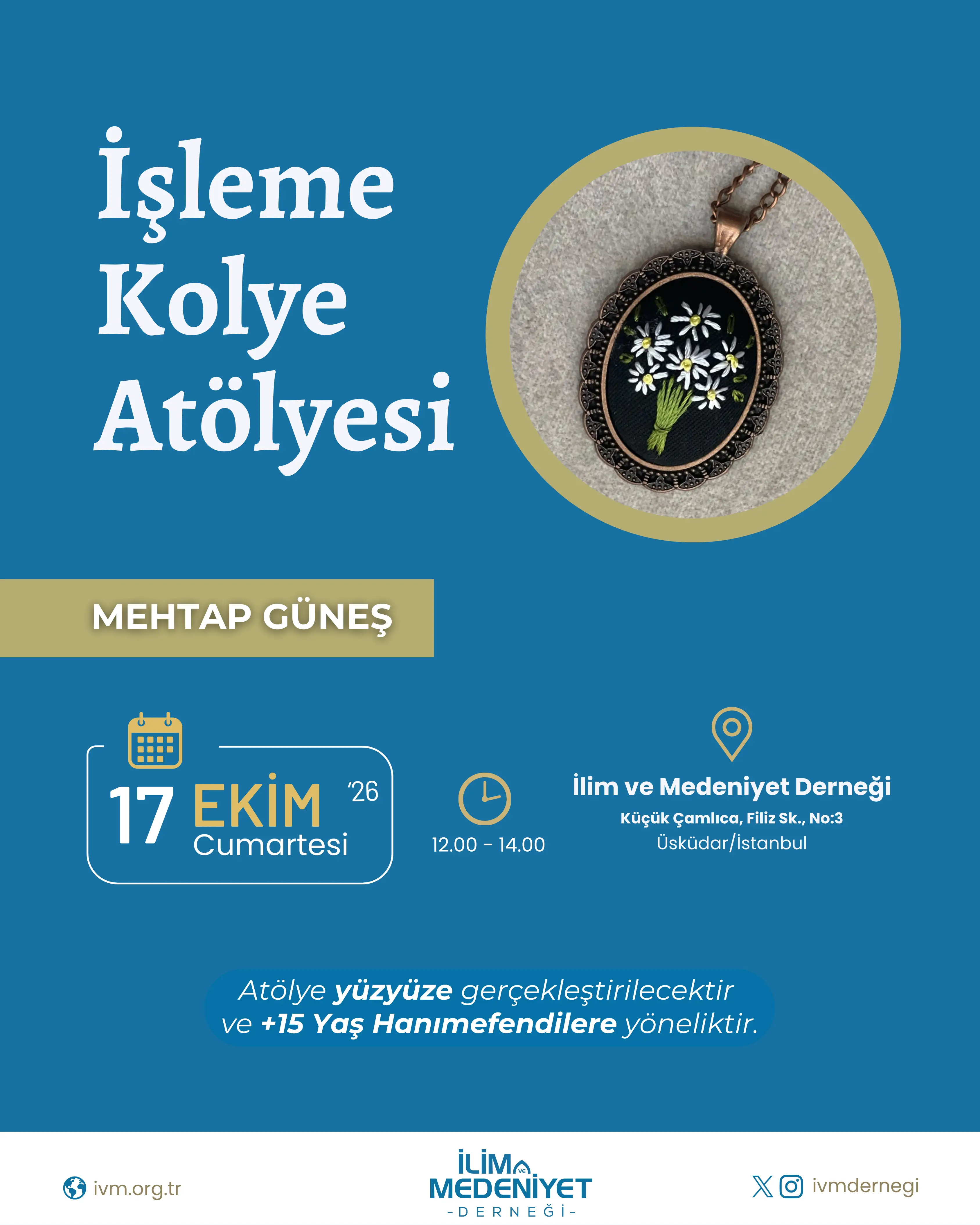 İşleme Kolye Atölyesi Kayıtları Başladı!